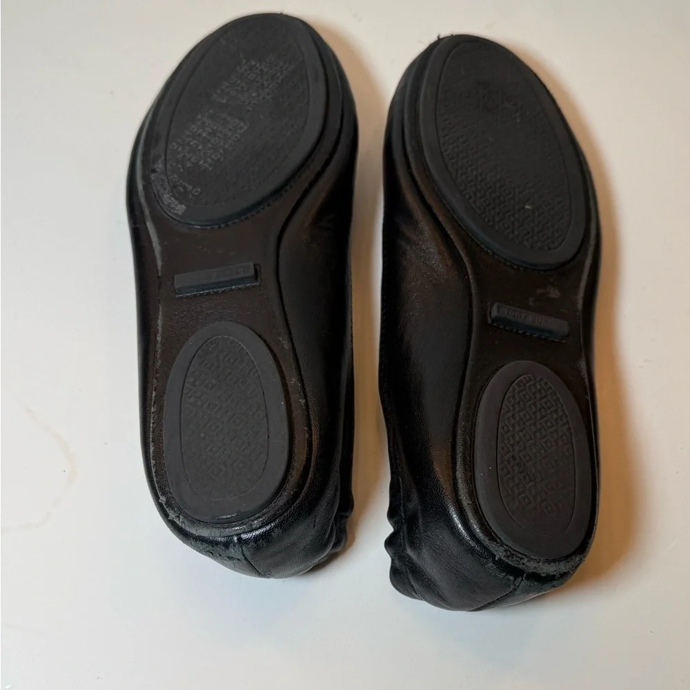 Tory Burch Black Leather Ballet Flats Size 8